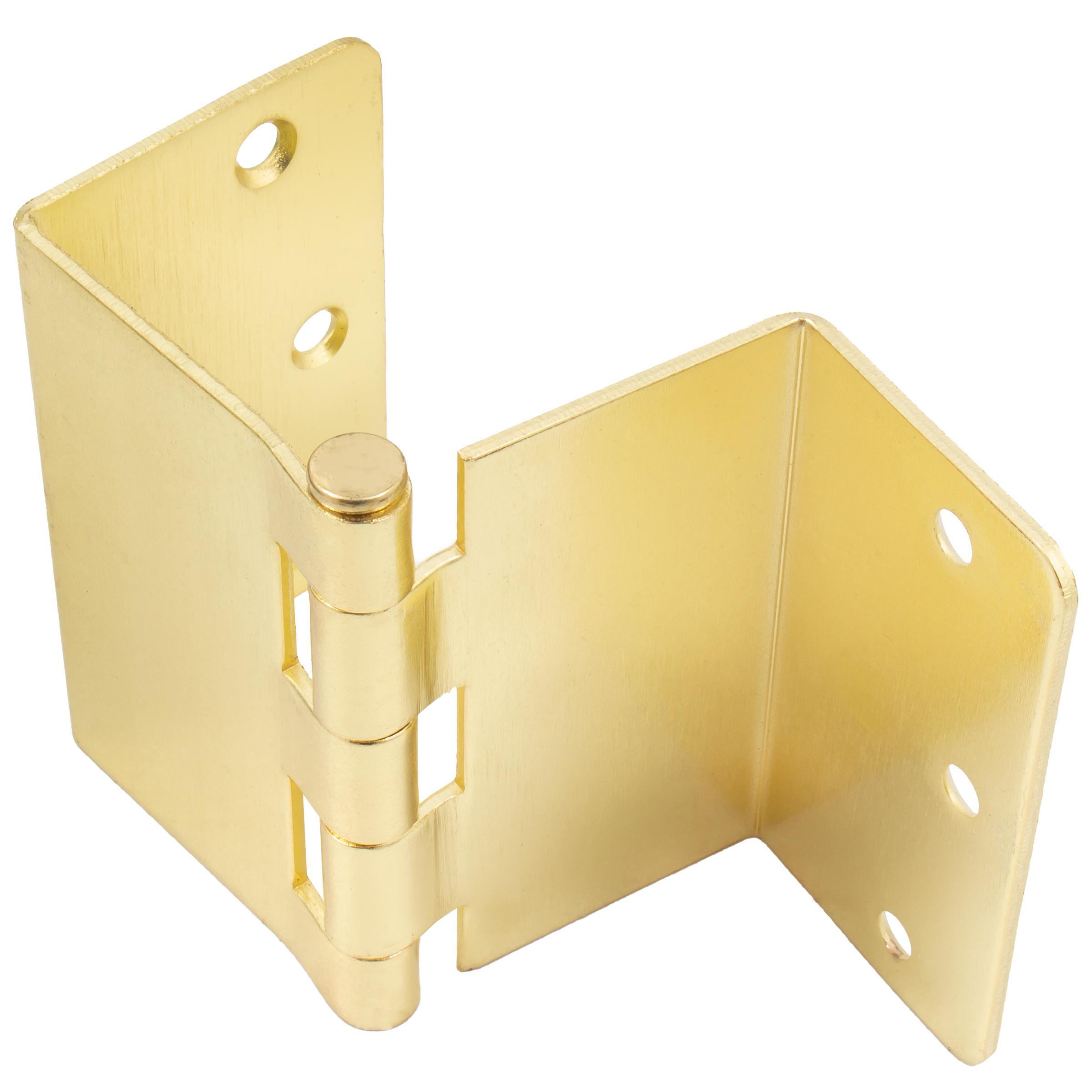 Stone Harbor Hardware Swing Clear Offset Hinge, 3-1/2 Inches, 1/4" Radius Corner, Fits Doors 1-3/8" to 1-3/4" Thick, 1-Pack, Polished Brass