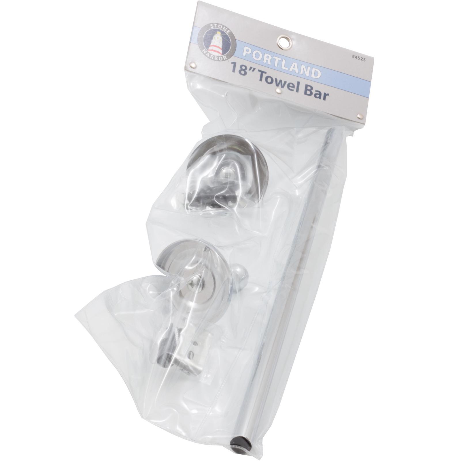 Stone Harbor Hardware Portland Towel Bar, 18 Inches, Polished Chrome