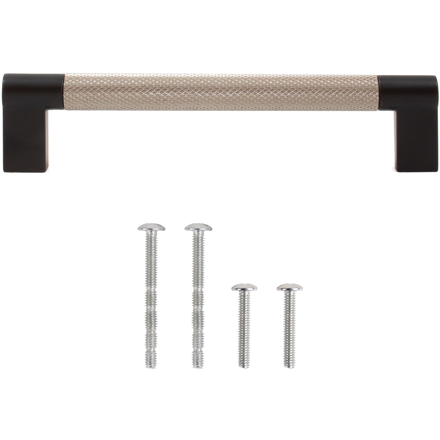 Stone Harbor Hardware Urban Cabinet Pull, 128 Millimeters, Satin Nickel with Matte Black Ends