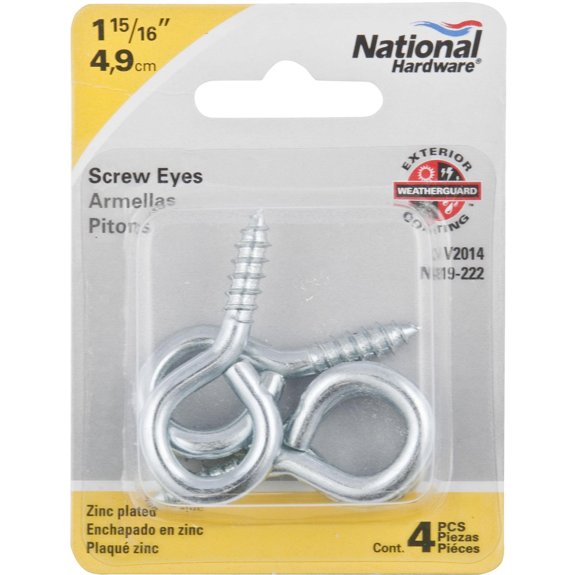 National Hardware - V2014 #6, 1-15/16" Screw Eye 4/pk - Zinc Plated