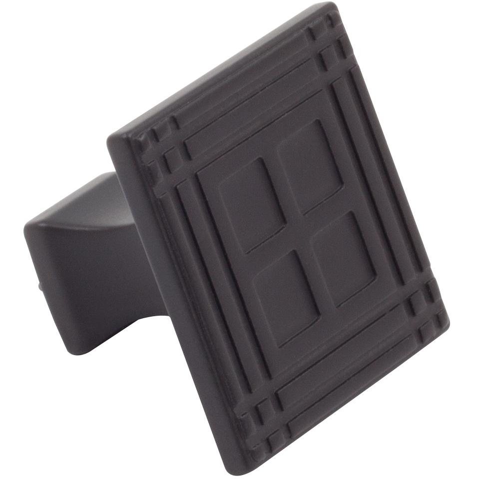 Stone Harbor Hardware Arts & Crafts Square Cabinet Knob, Matte Black