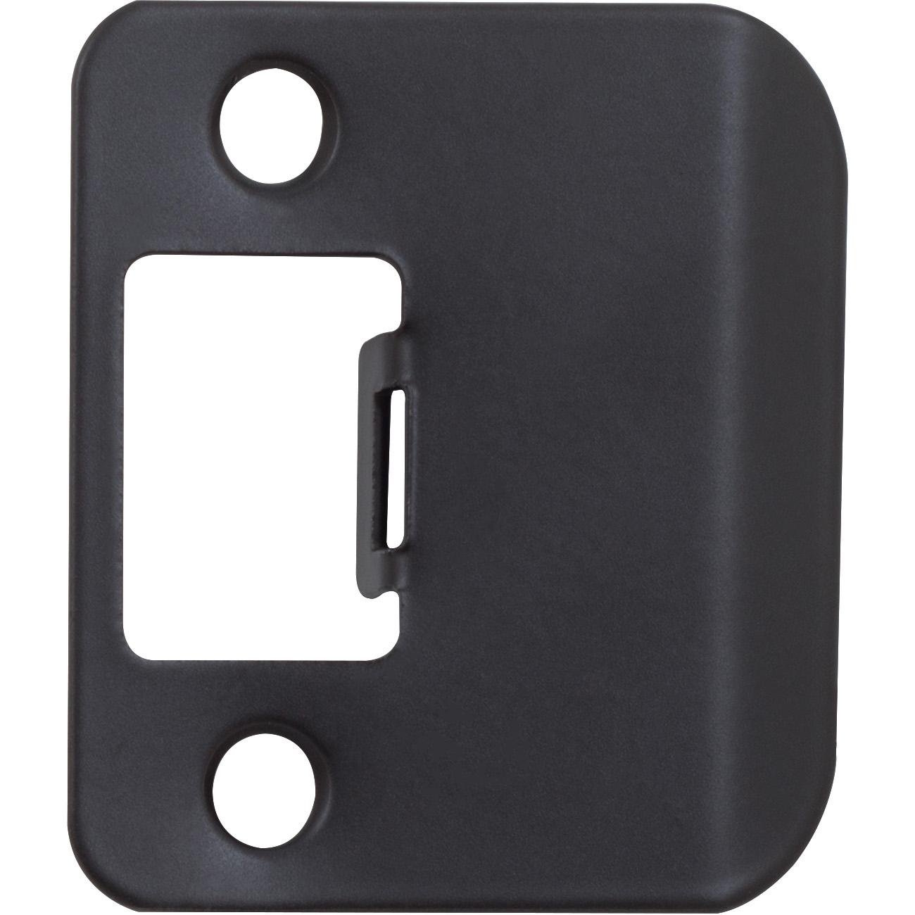 Stone Harbor Hardware Round Corner Extended Lip Strike Plate, 2-1/4" x 1-1/2", (2" Overall Length), Matte Black