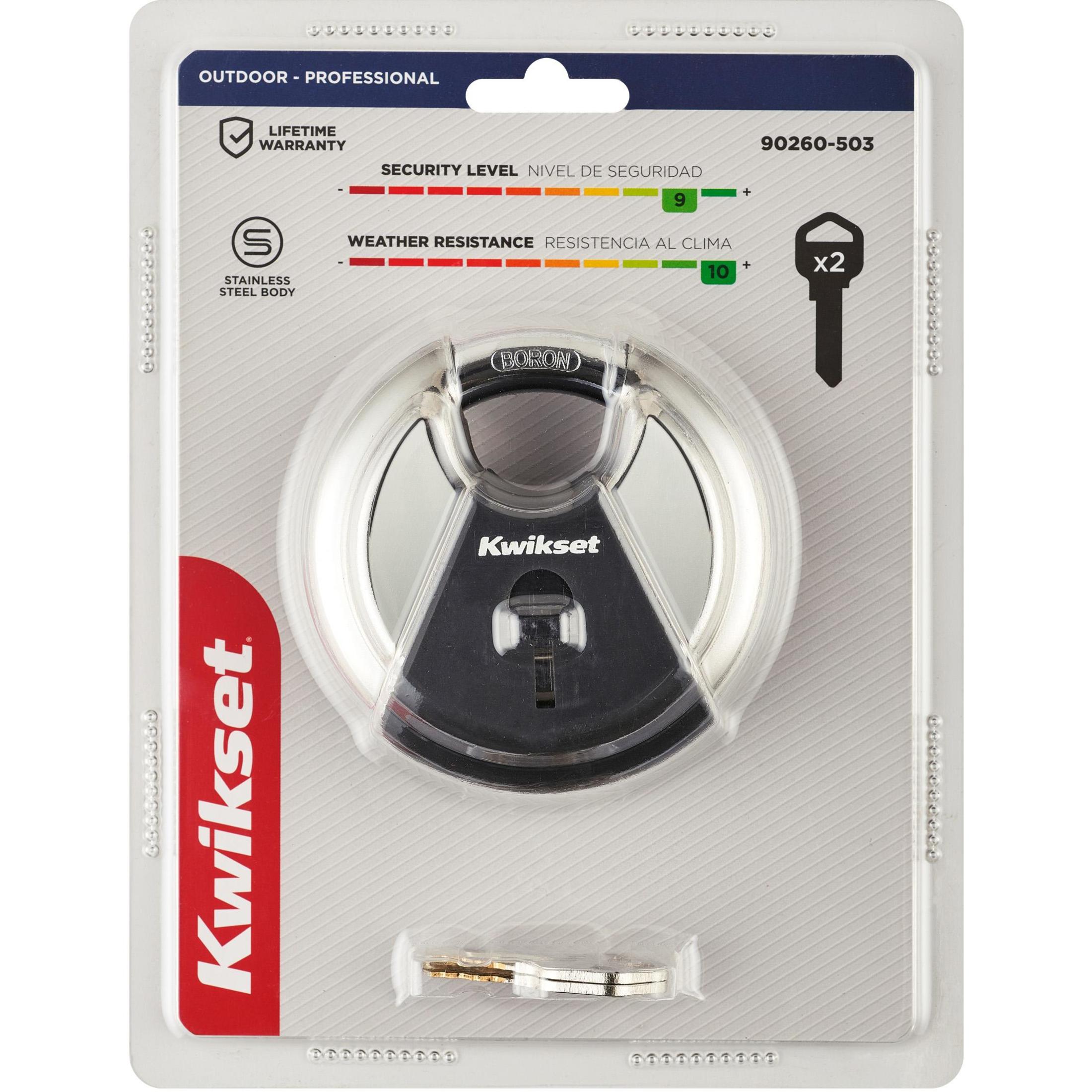 Kwikset 3-1/8" Discus Padlock with 11/16" Shackle