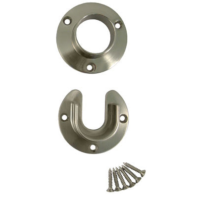 Stone Harbor Hardware Heavy-Duty Pole Sockets, Fits Poles up to 1-5/16" Diameter, Satin Nickel