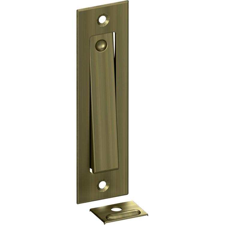 PDB50U5 4-5/8" Pocket Door Jamb Bolt - Antique Brass