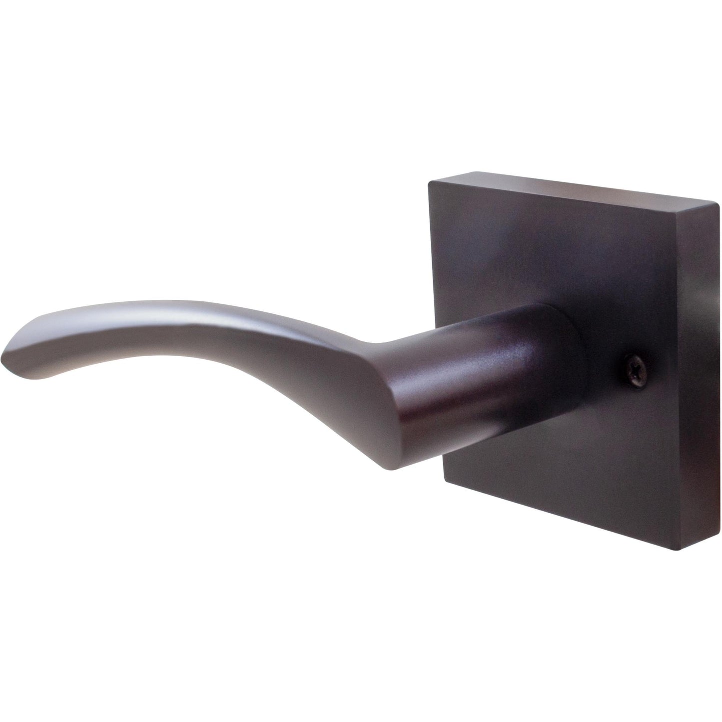 Stone Harbor Hardware Turin Door Lever with Square Rosette, Dummy (Non-Turning) Latch, Left-Handed, Matte Black