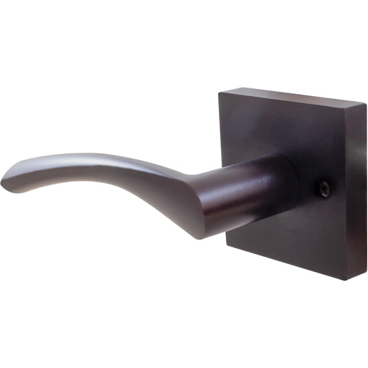 Stone Harbor Hardware Turin Door Lever with Square Rosette, Dummy (Non-Turning) Latch, Left-Handed, Matte Black