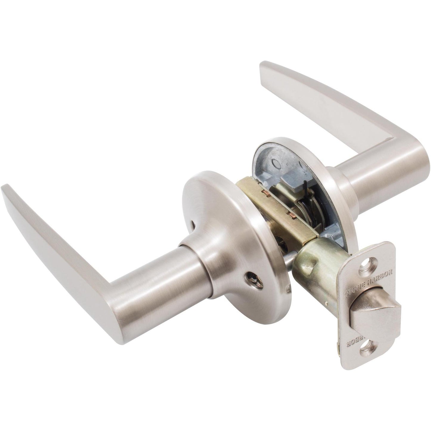 Stone Harbor Hardware Tucson Door Lever, Passage (Hall/Closet) Latch, Satin Nickel