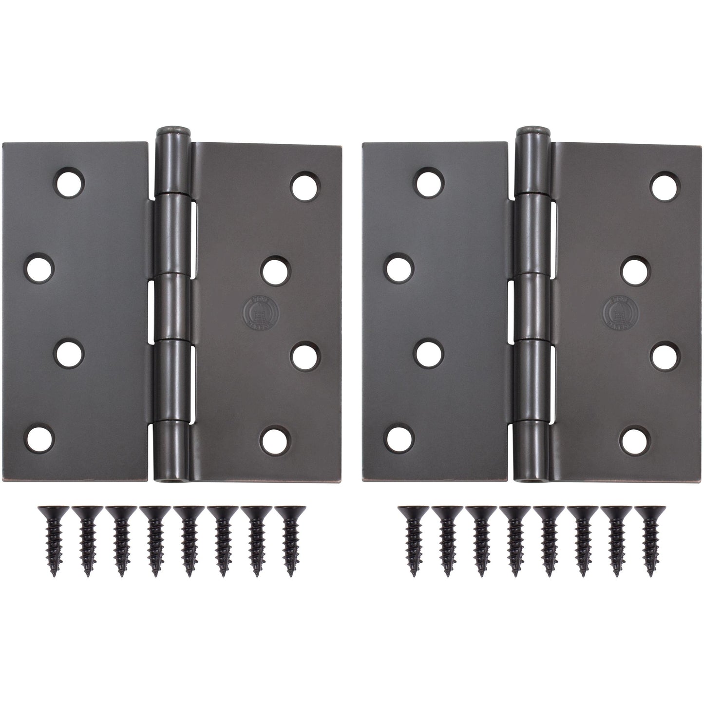 Stone Harbor Hardware 4" Door Hinges, Square Corner, Vintage Bronze, 2-Pack