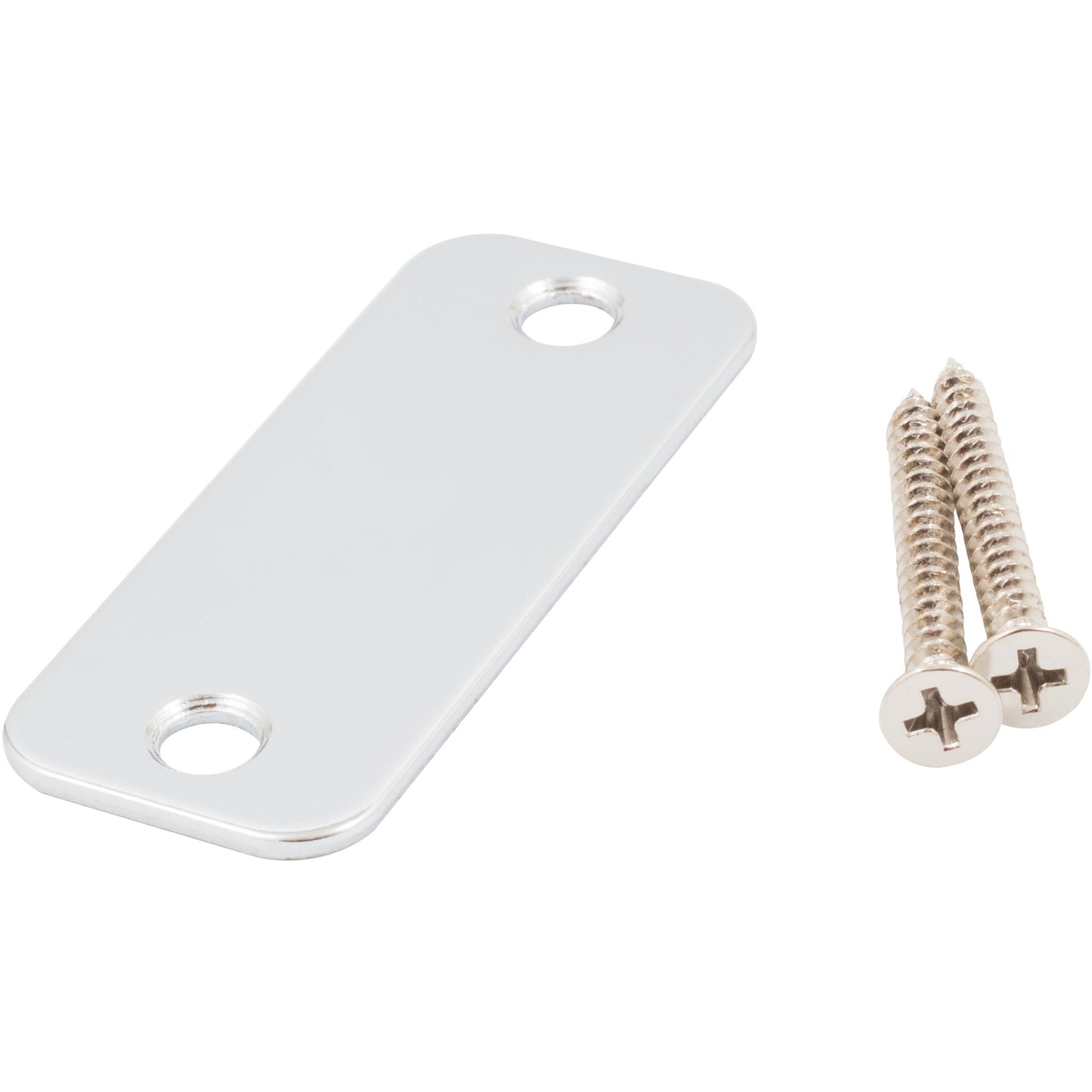 Stone Harbor Hardware Round Corner Blank Strike Plate, 1-1/8" x 2-3/4", Polished Chrome