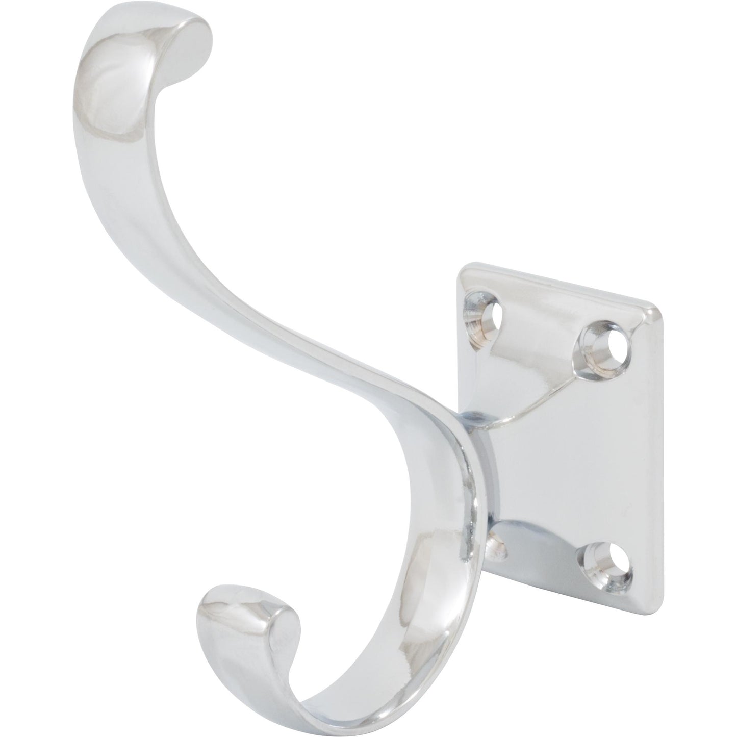 Stone Harbor Hardware Heavy-Duty Coat & Hat Hook, 3-7/16" High, 2-15/16" Projection, Polished Chrome