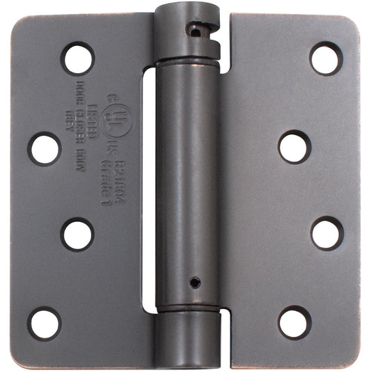 Stone Harbor Hardware Self-Closing Door Hinge, 4 Inches, 1/4" Radius Corner, Vintage Bronze