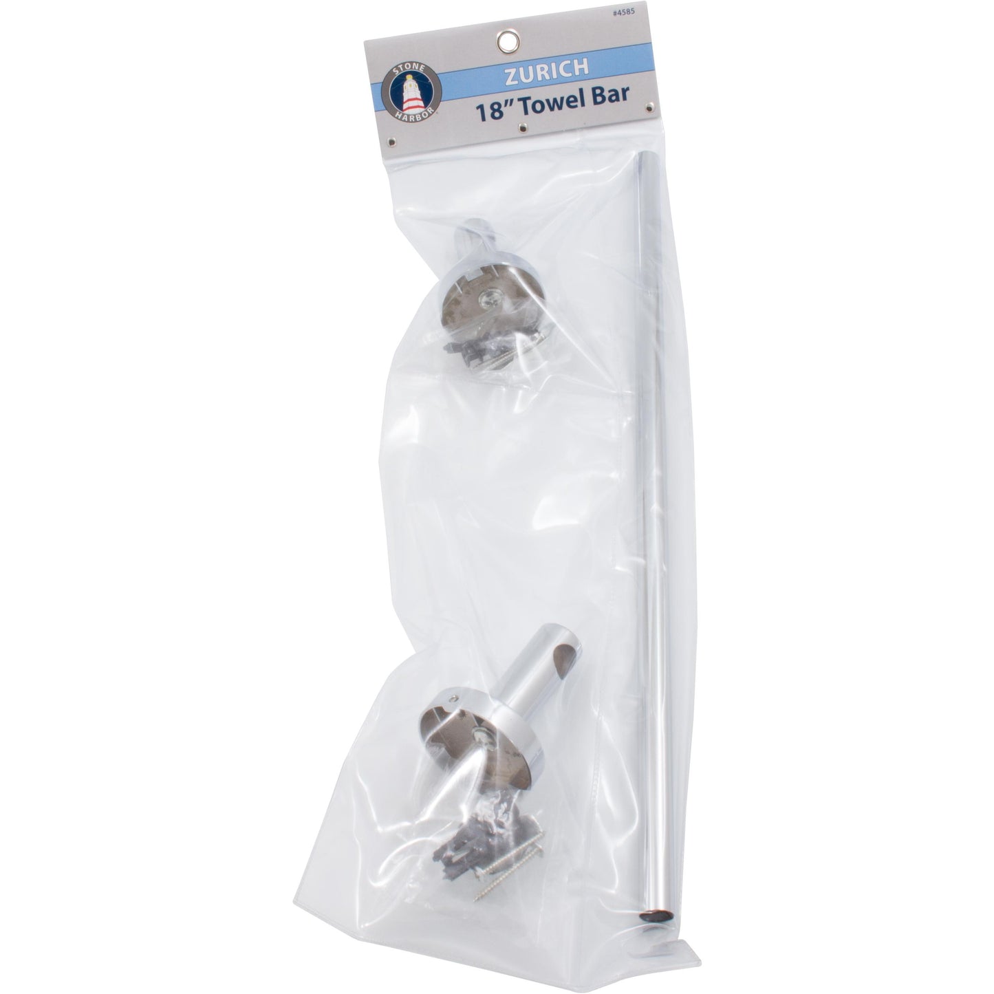 Stone Harbor Hardware Zurich Towel Bar, 18 Inches, Polished Chrome