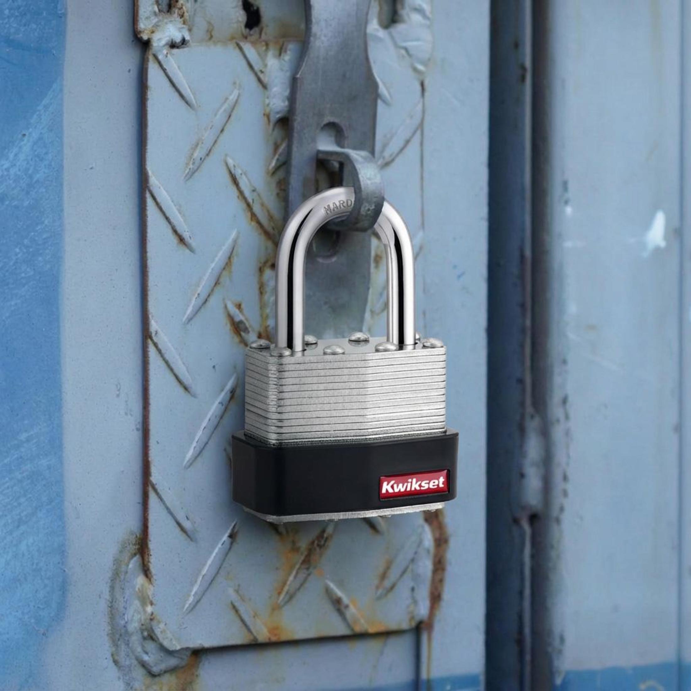Kwikset 2" Laminated Padlock KA with 1-1/8" Shackle, 4-Pack
