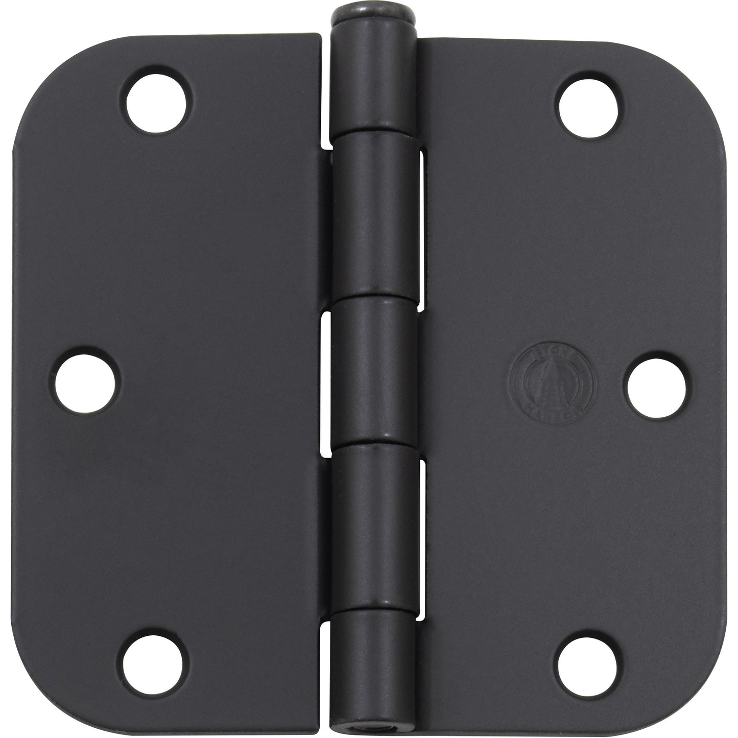 Stone Harbor Hardware 3-1/2" Door Hinges, 5/8" Radius Corner, Matte Black, 3-Pack