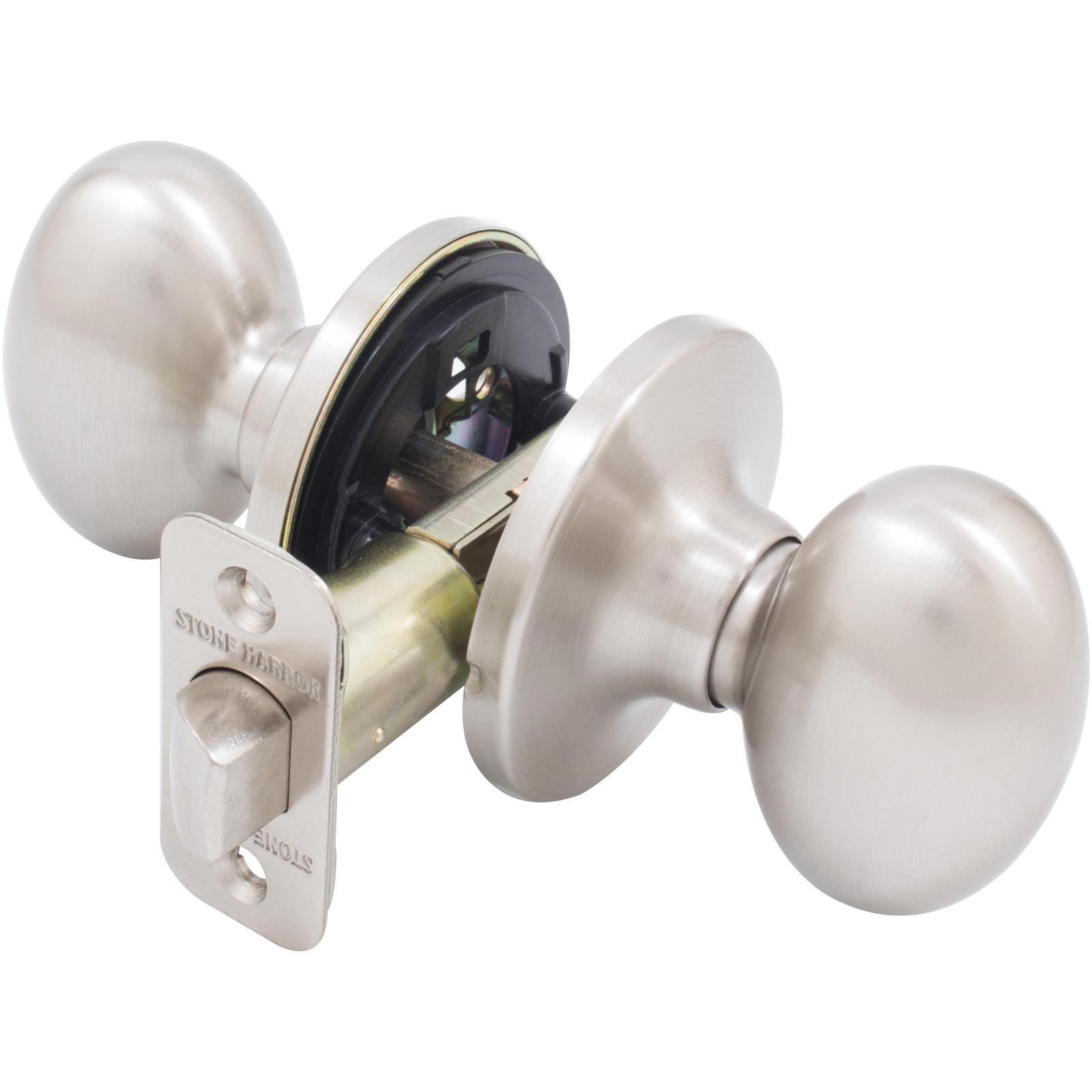 Stone Harbor Hardware Springhill Door Knob, Passage (Hall/Closet) Latch, Satin Nickel