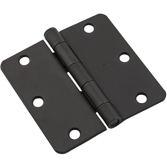 National Hardware - SPB512RC 3-1/2"  1/4R Hinge 1/pk - Black