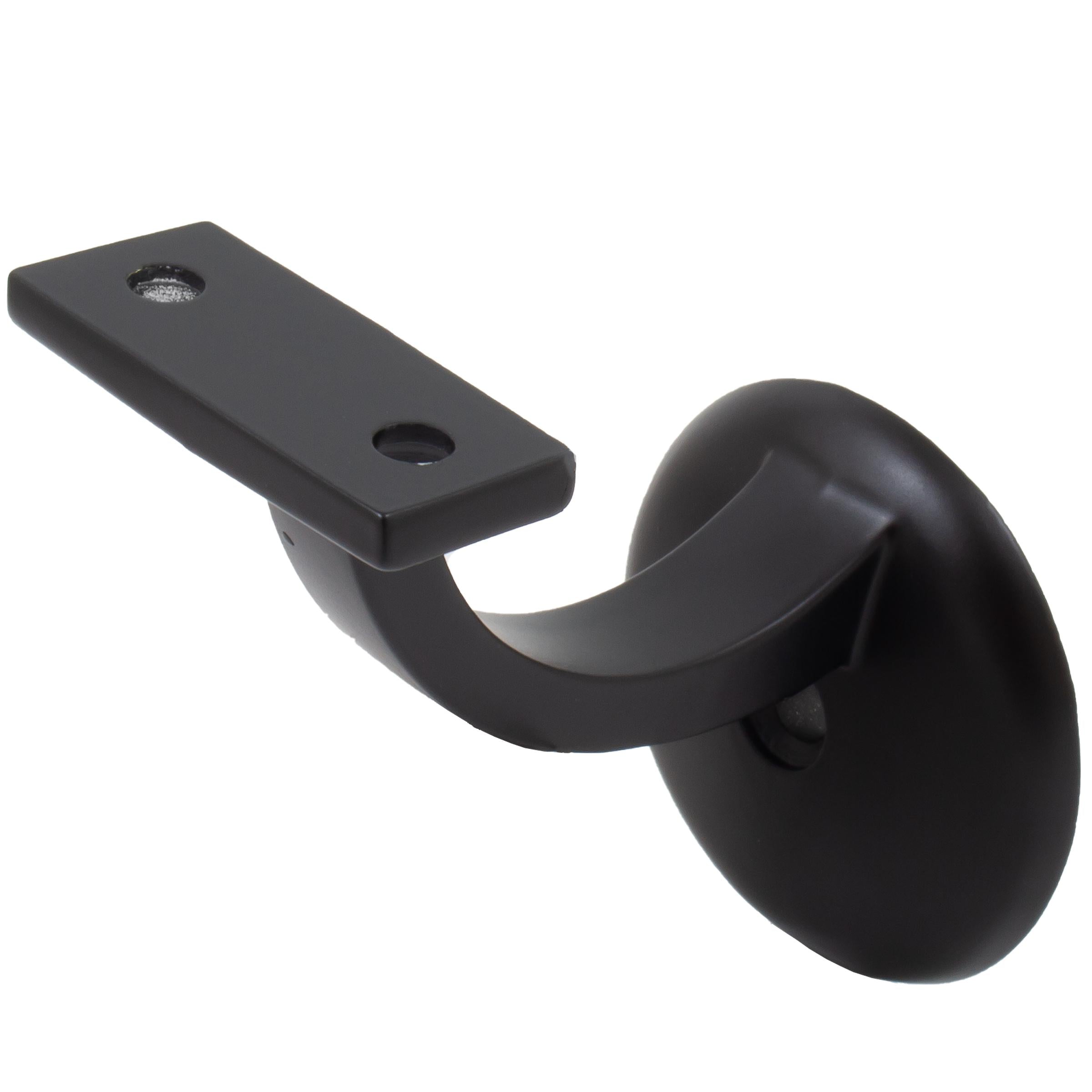 Stone Harbor Hardware Heavy-Duty Aluminum Handrail Bracket with 2-1/8" Round Base, Matte Black