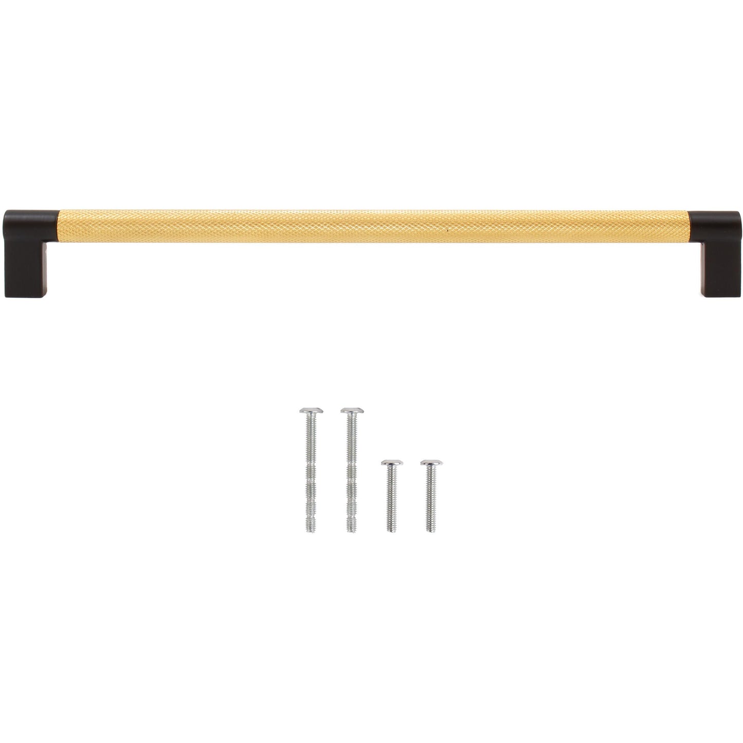 Stone Harbor Hardware Urban Cabinet Pull, 256 Millimeters, Satin Brass with Matte Black Ends