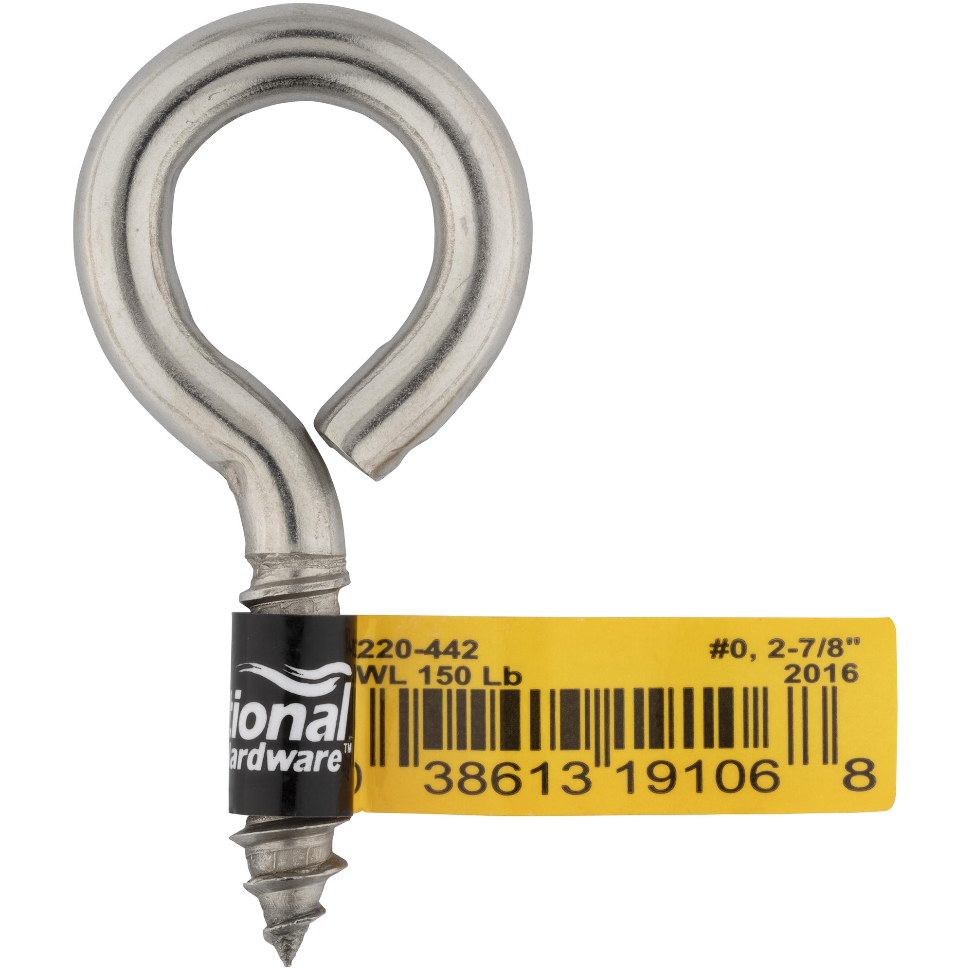 National Hardware - N220-442 2016BC, #0, 2-7/8" Screw Eyes in Stainless Steel