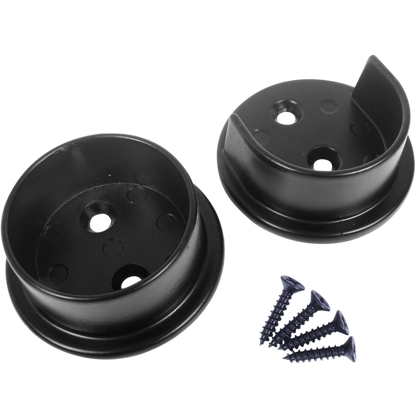 Stone Harbor Hardware Heavy-Duty Pole Sockets, 2 Holes, Matte Black