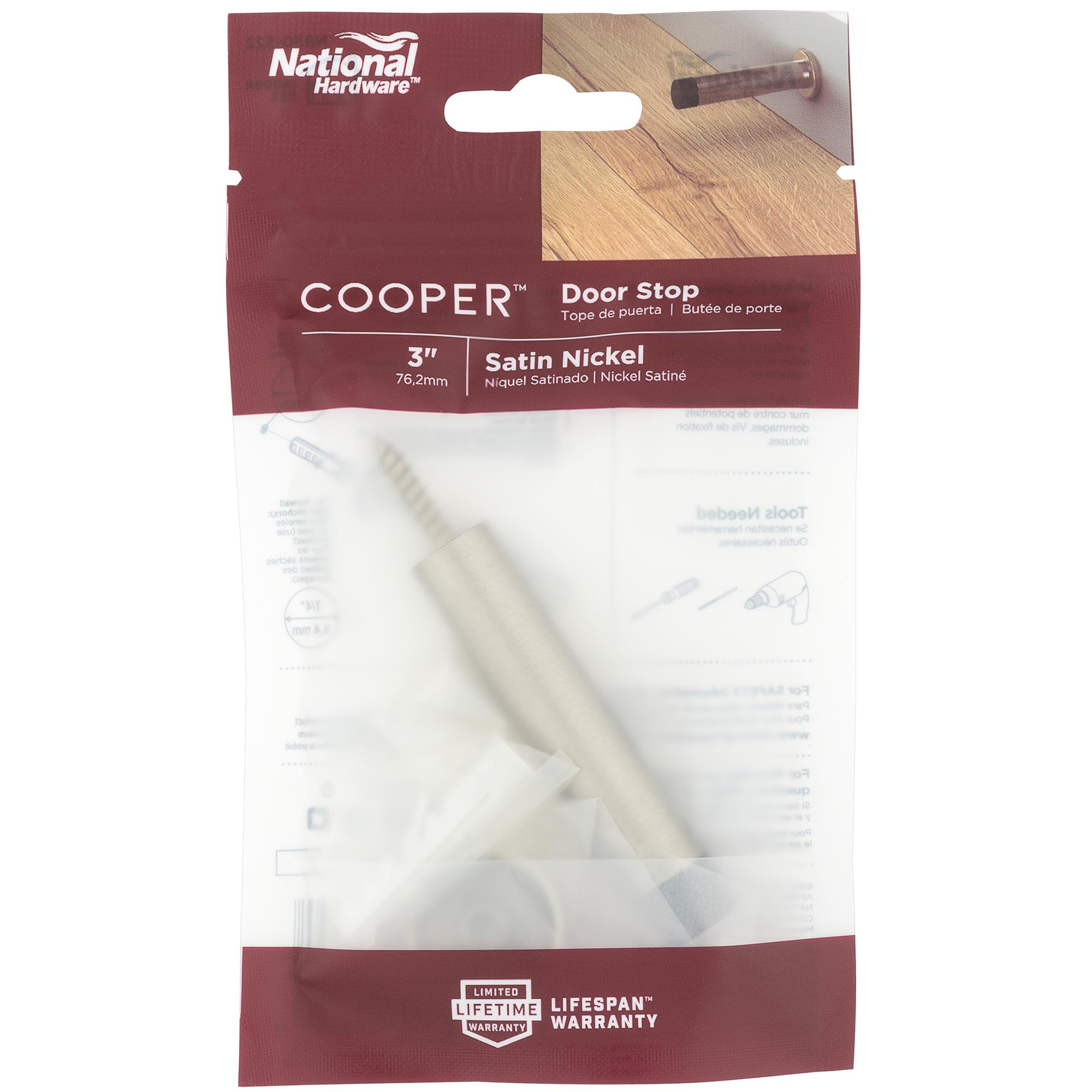 National Hardware - N830-522 V250 Cooper Door Stop - Satin Nickel