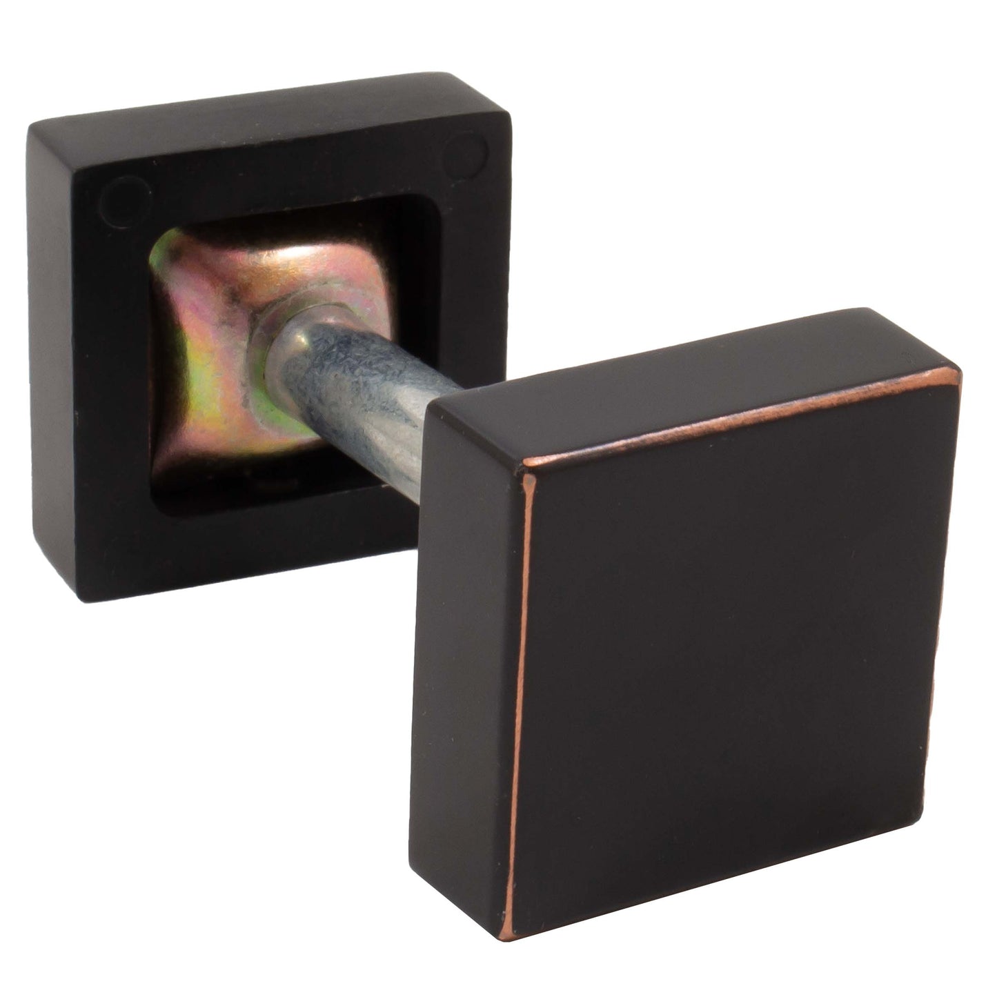 Stone Harbor Hardware Square Handleset Hole Cover, 1" x 1", Fits Doors 1-3/8" to 2-1/4" Thick, Vintage Bronze