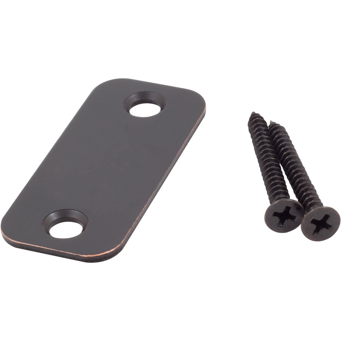 Stone Harbor Hardware Round Corner Blank Strike Plate, 1" x 2-1/4", Vintage Bronze