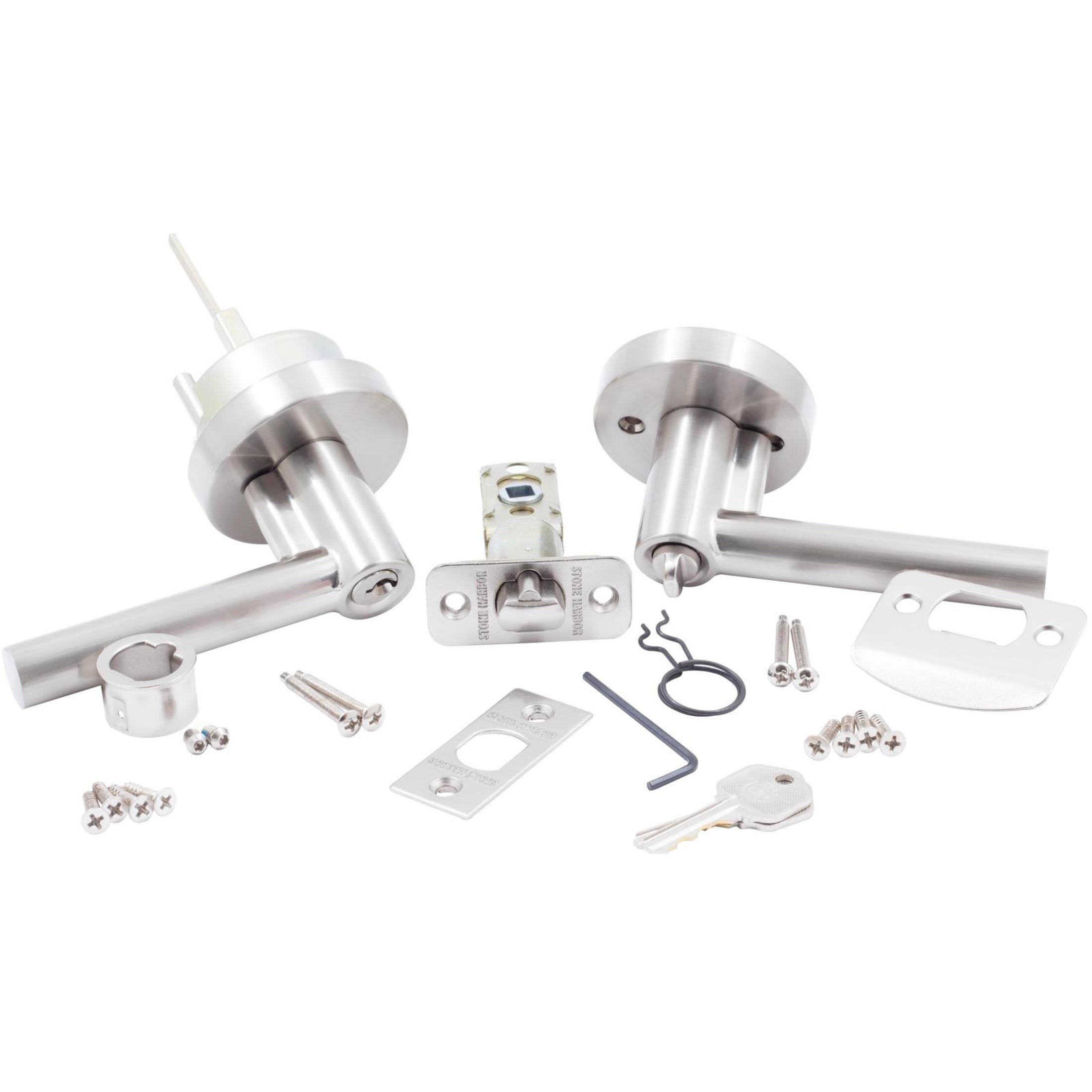 Zurich Door Lever with Round Rosette, Entry Function