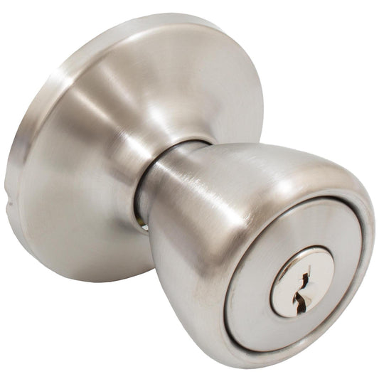 Stone Harbor Hardware Pre-Keyed Entry Work Lock, Entry Latch, SC Keyway, #89798 Key, Satin Stainless Steel