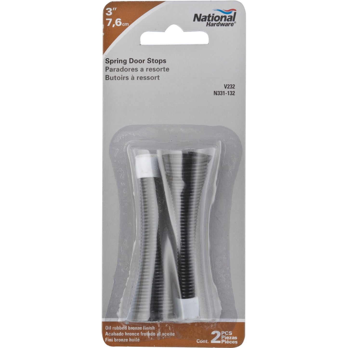 V232 3" Spring Door Stop 2/pk - Oil-Rubbed Bronze