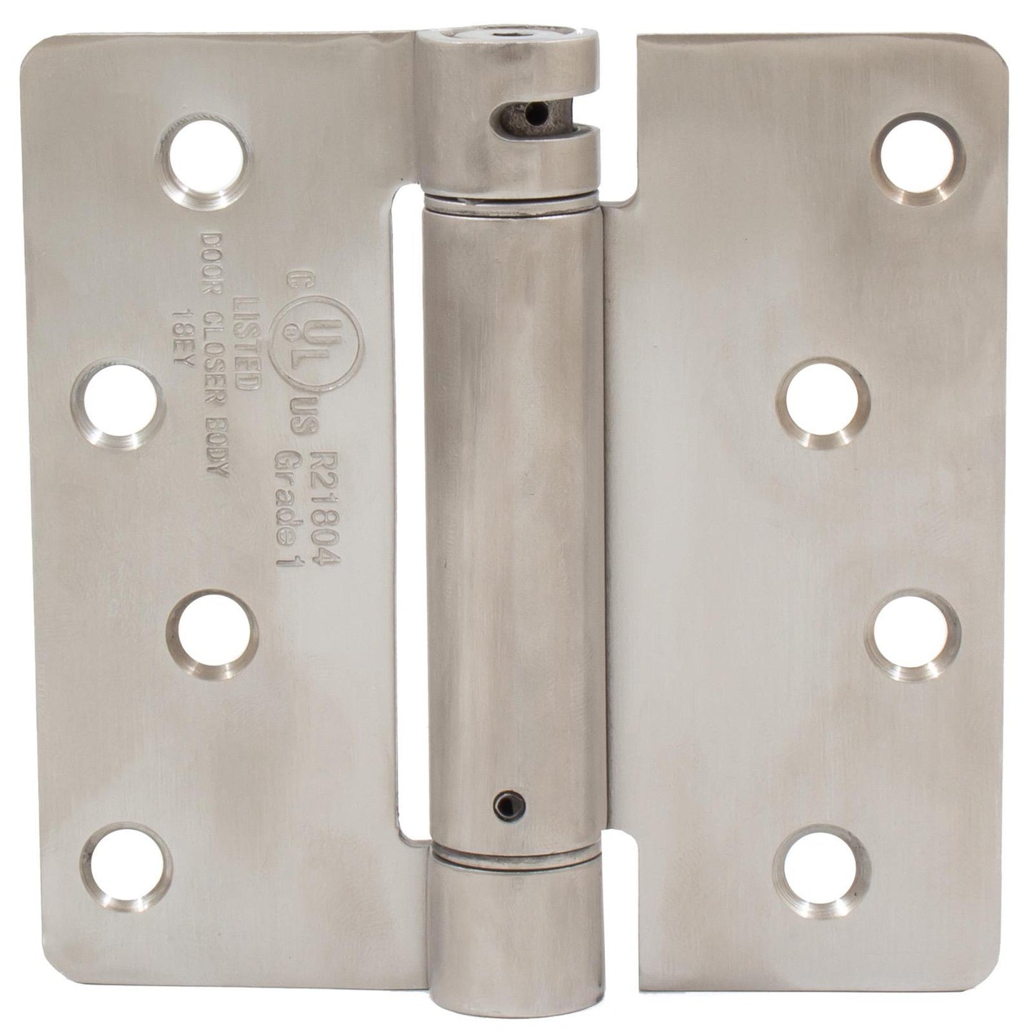 Stone Harbor Hardware Self-Closing Door Hinge, 4 Inches, 1/4" Radius Corner, Satin Stainless Steel