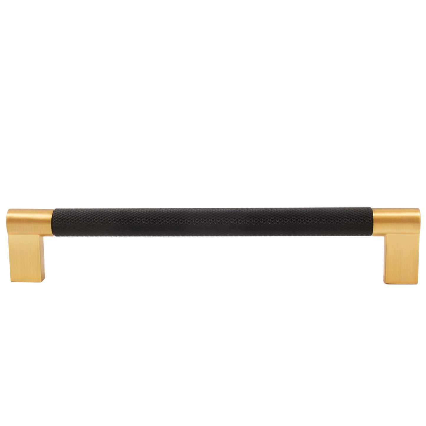 Stone Harbor Hardware Urban Cabinet Pull, 160 Millimeters, Matte Black with Satin Brass Ends