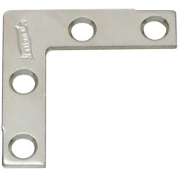 V117 1-1/2" x 3/8" Corner Plate 4/pk - Zinc Plated