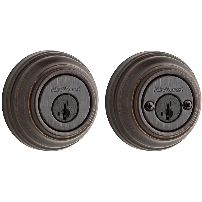 Double Cylinder Round Deadbolt - 985 Series SmartKey with Round Corner Latch - Clearpack