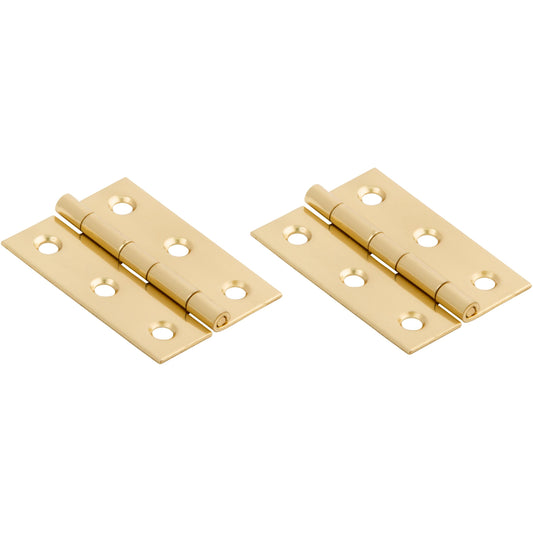 National Hardware - V1802 2" x 1-3/8" Hinge 2/pk - Polished Brass