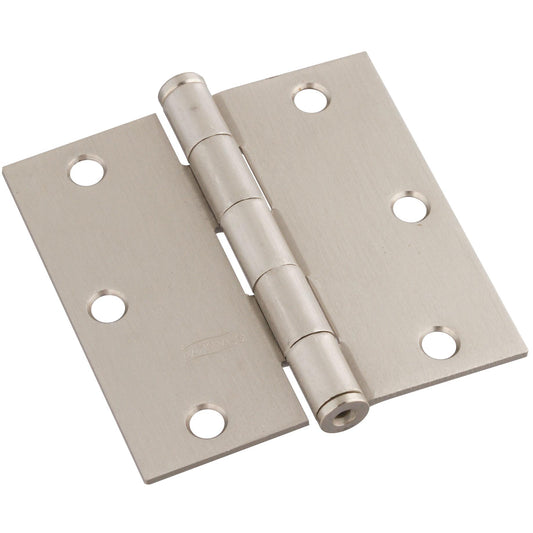 National Hardware - V512 3-1/2" SQR Hinge 3/pk - Satin Nickel