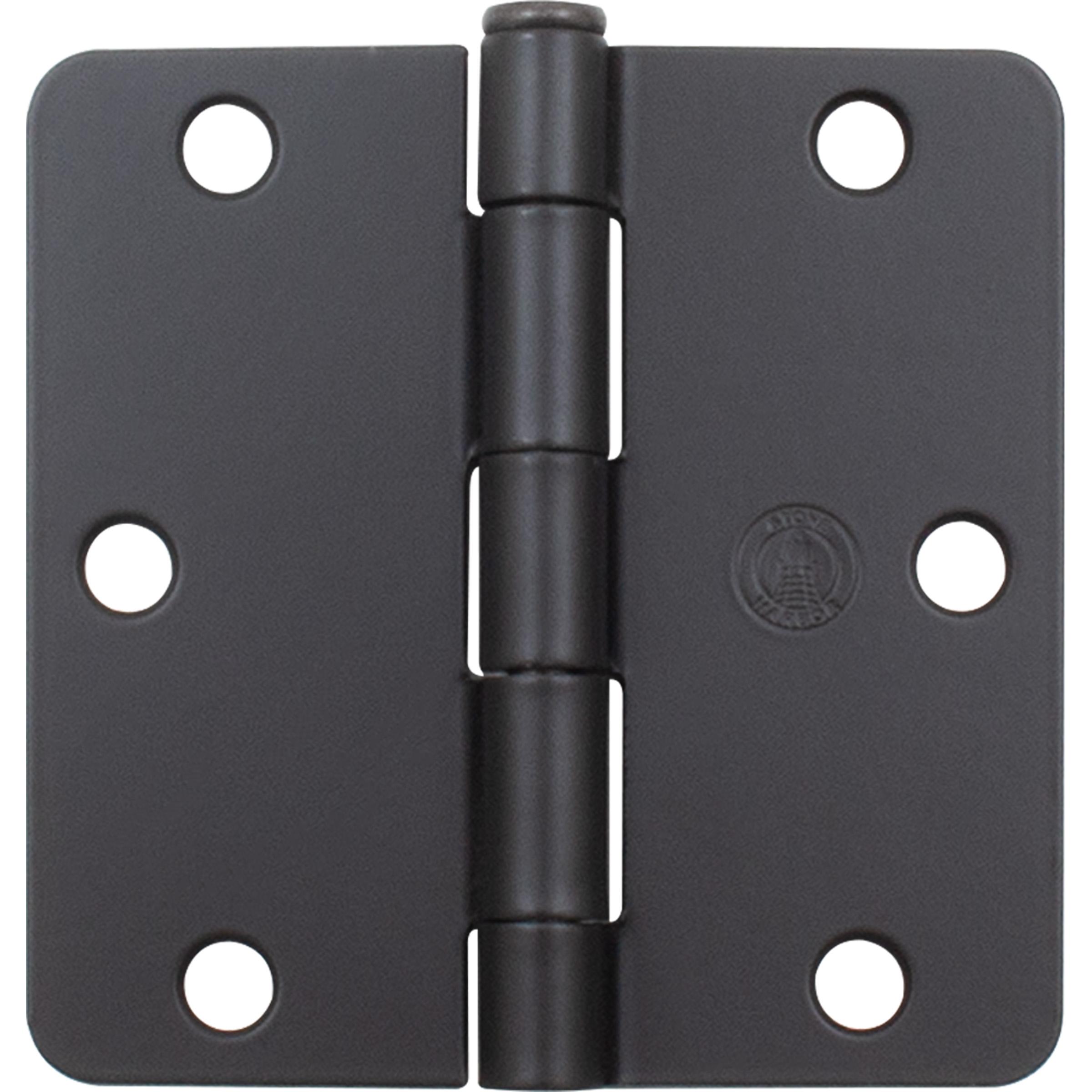Stone Harbor Hardware 3-1/2" Door Hinges, 1/4" Radius Corner, Matte Black, 3-Pack