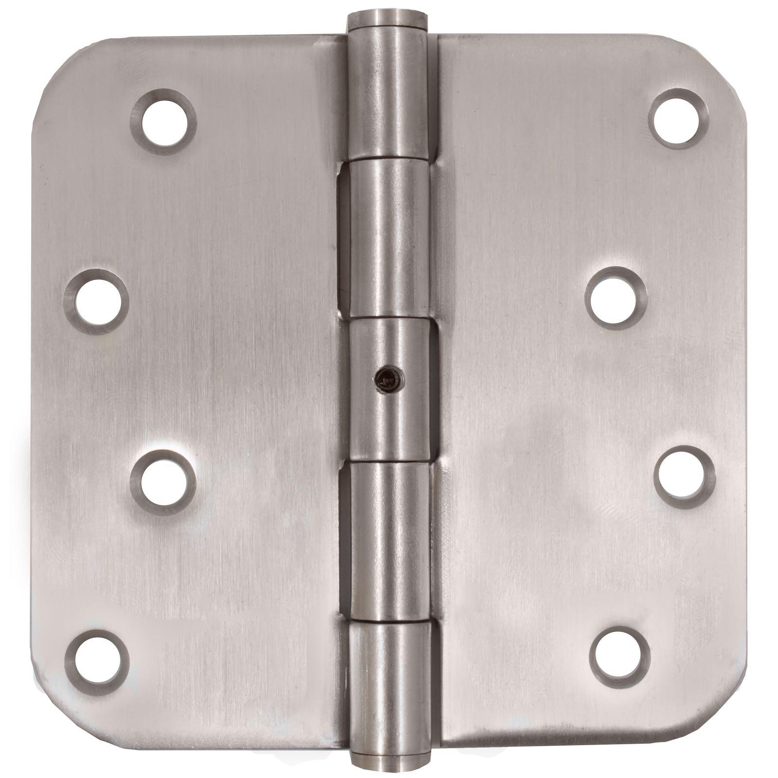 Standard Hinge, Non-Removable Pin, 4 Inches, 5/8" Radius Corner, Bulk Pack (100 Each), Satin Stainless Steel