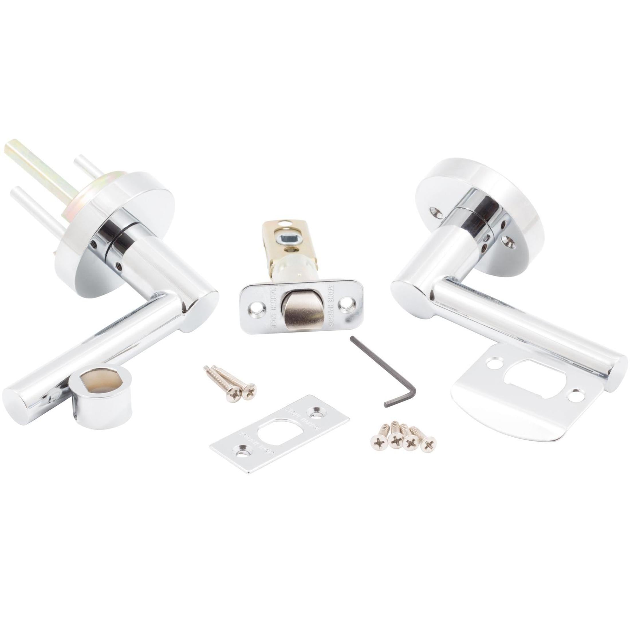 Zurich Door Lever with Round Rosette, Passage (Hall/Closet) Function