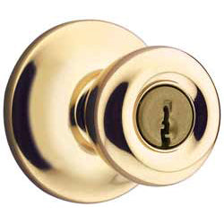 Kwikset 400T 3 CP Security Tylo Entry Knob, Polished Brass