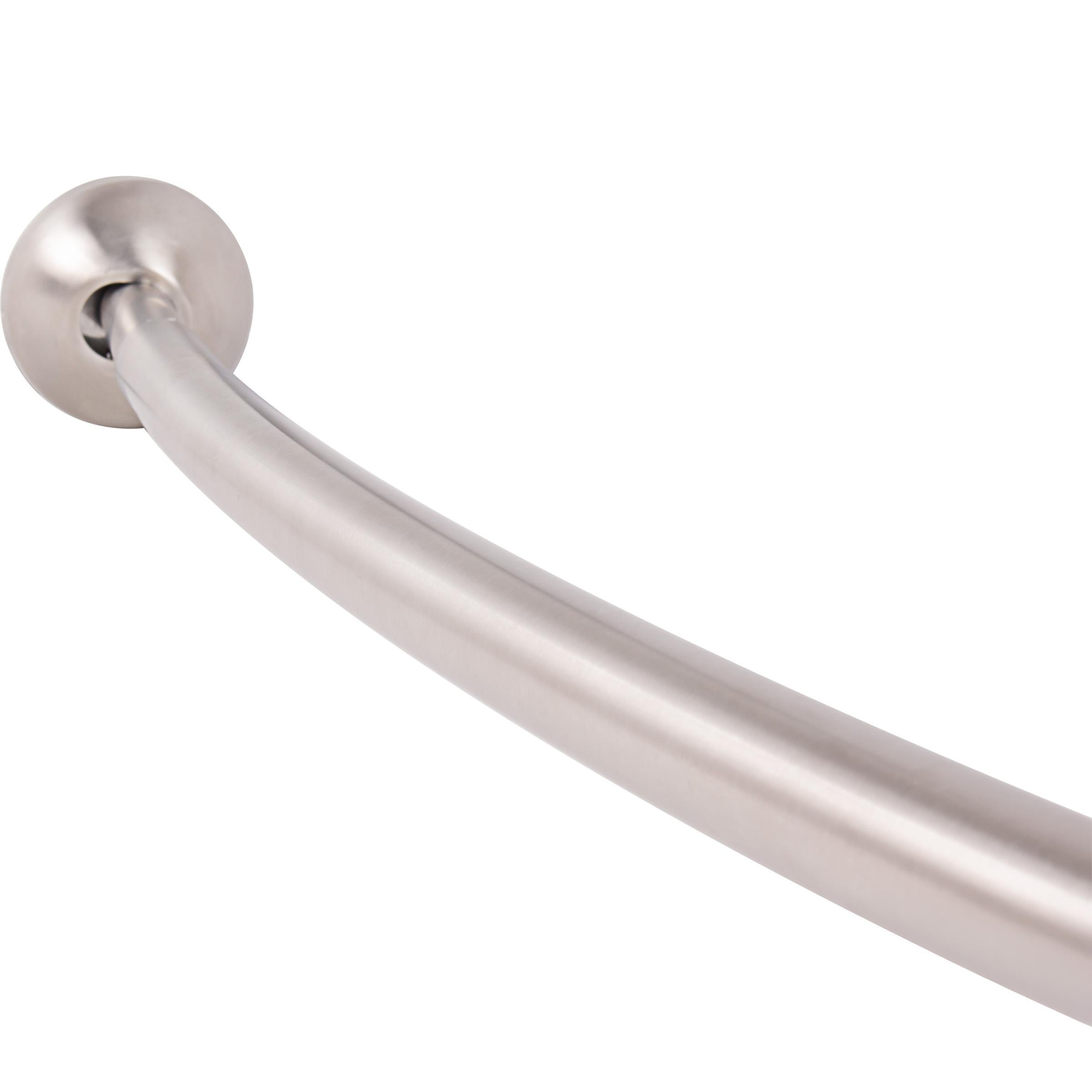 Stone Harbor Hardware Adjustable Curved Shower Rod, 45" to 72", Satin Stainless Steel