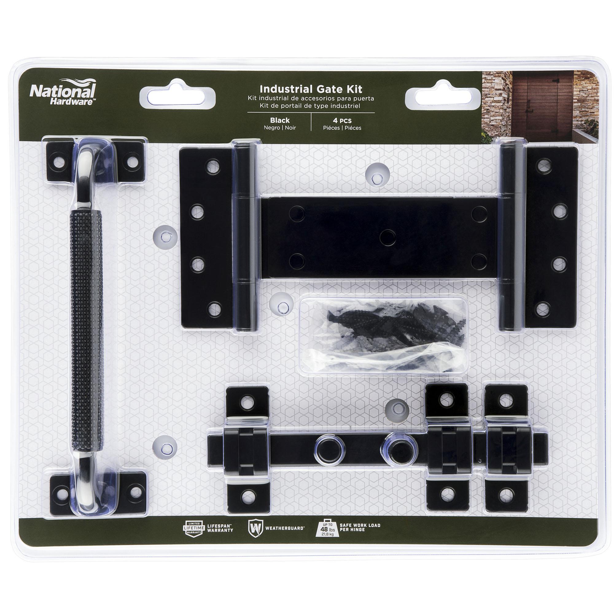National Hardware - N166-036 V1127 Industrial Gate Kit in Black