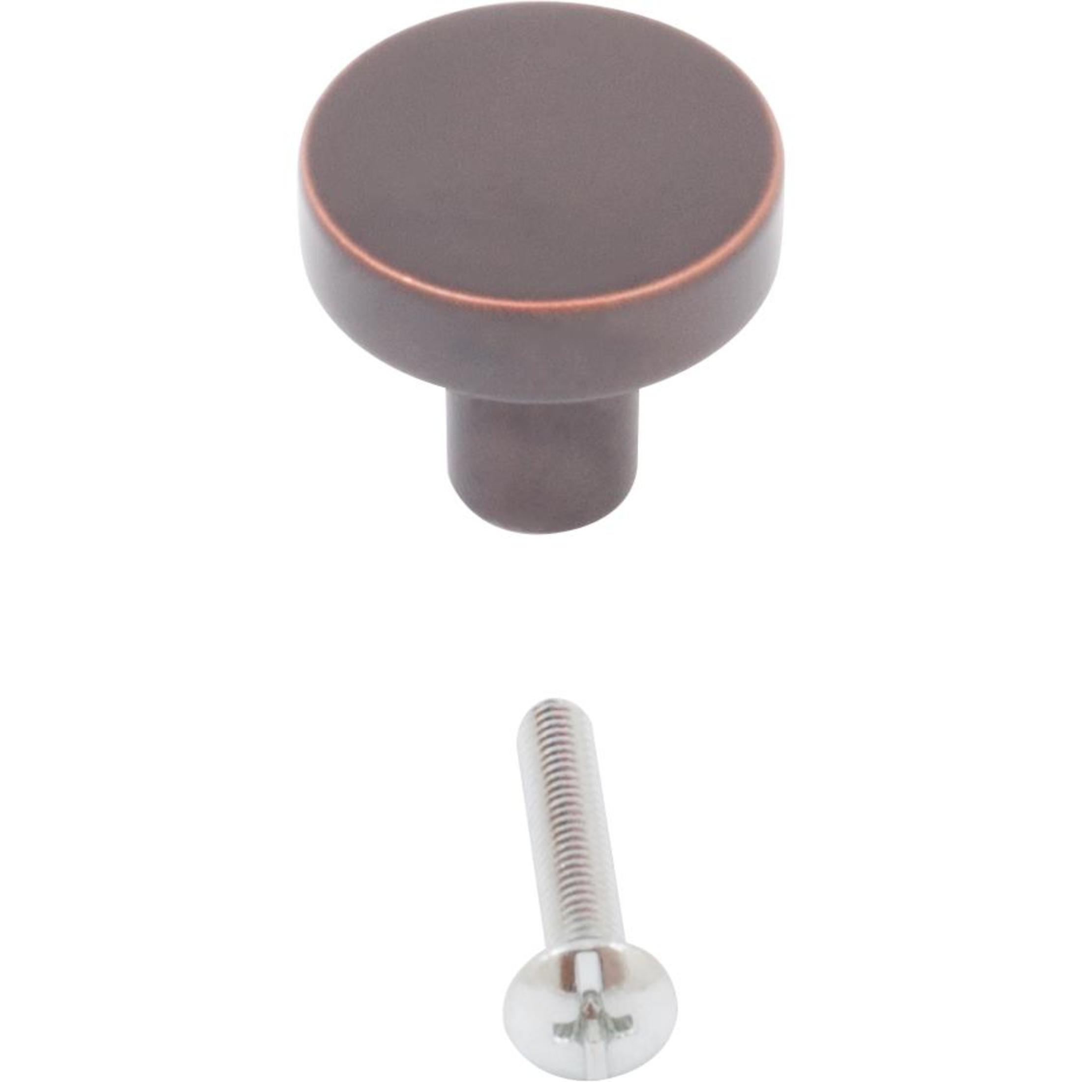 Contemporary Round Cabinet Knob, 1 Inch, Zinc Base Material