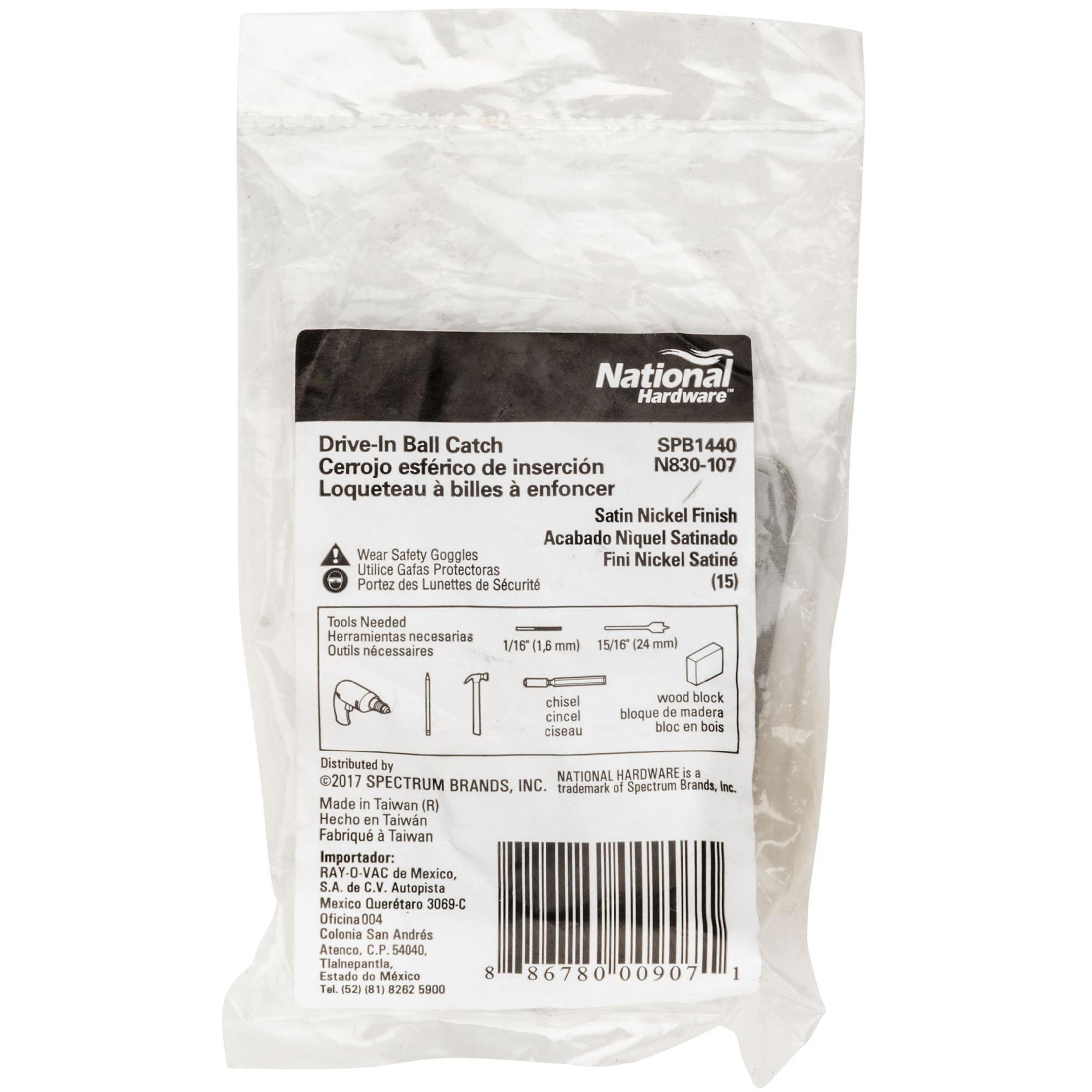 National Hardware - N830-107 SPB1440 Drive-In Ball Catch in Satin Nickel