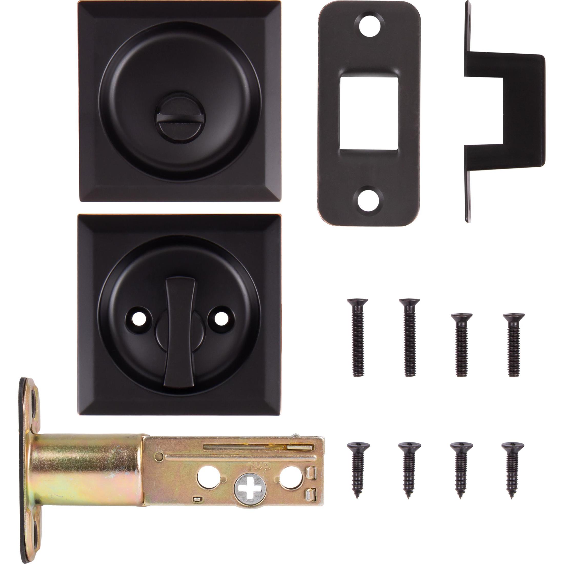 Contemporary Square Pocket Door Lock Privacy