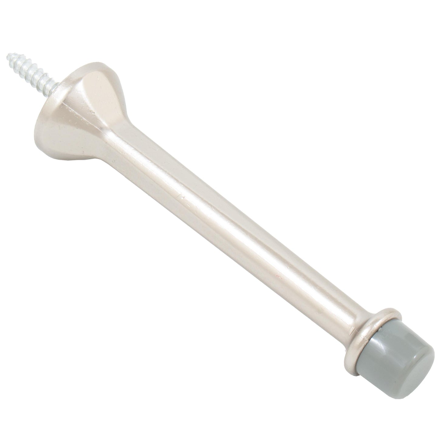 Stone Harbor Hardware Heavy-Duty Solid Aluminum Door Stop, 4 Inches, Satin Nickel