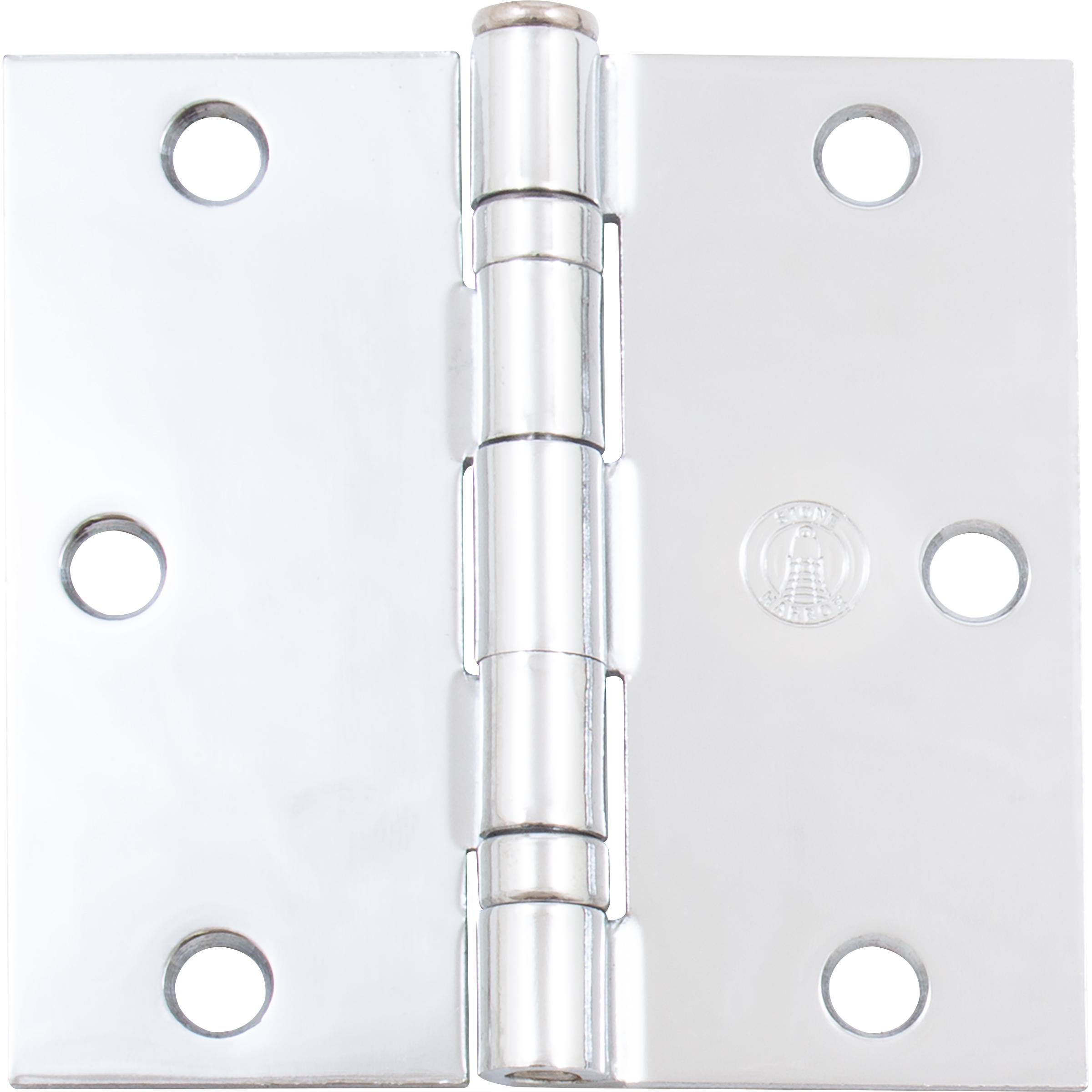 Stone Harbor Hardware 3-1/2" Ball-Bearing Door Hinges, Square Corner, Polished Chrome, 3-Pack