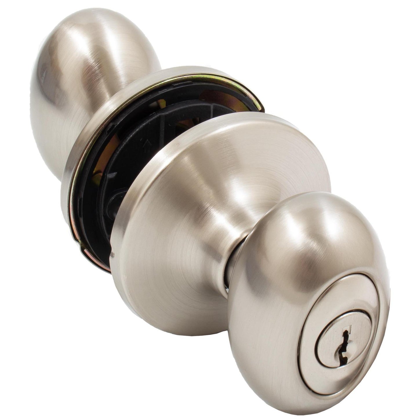 Stone Harbor Hardware Springhill Door Knob, Entry Latch, KW Keyway, Satin Nickel