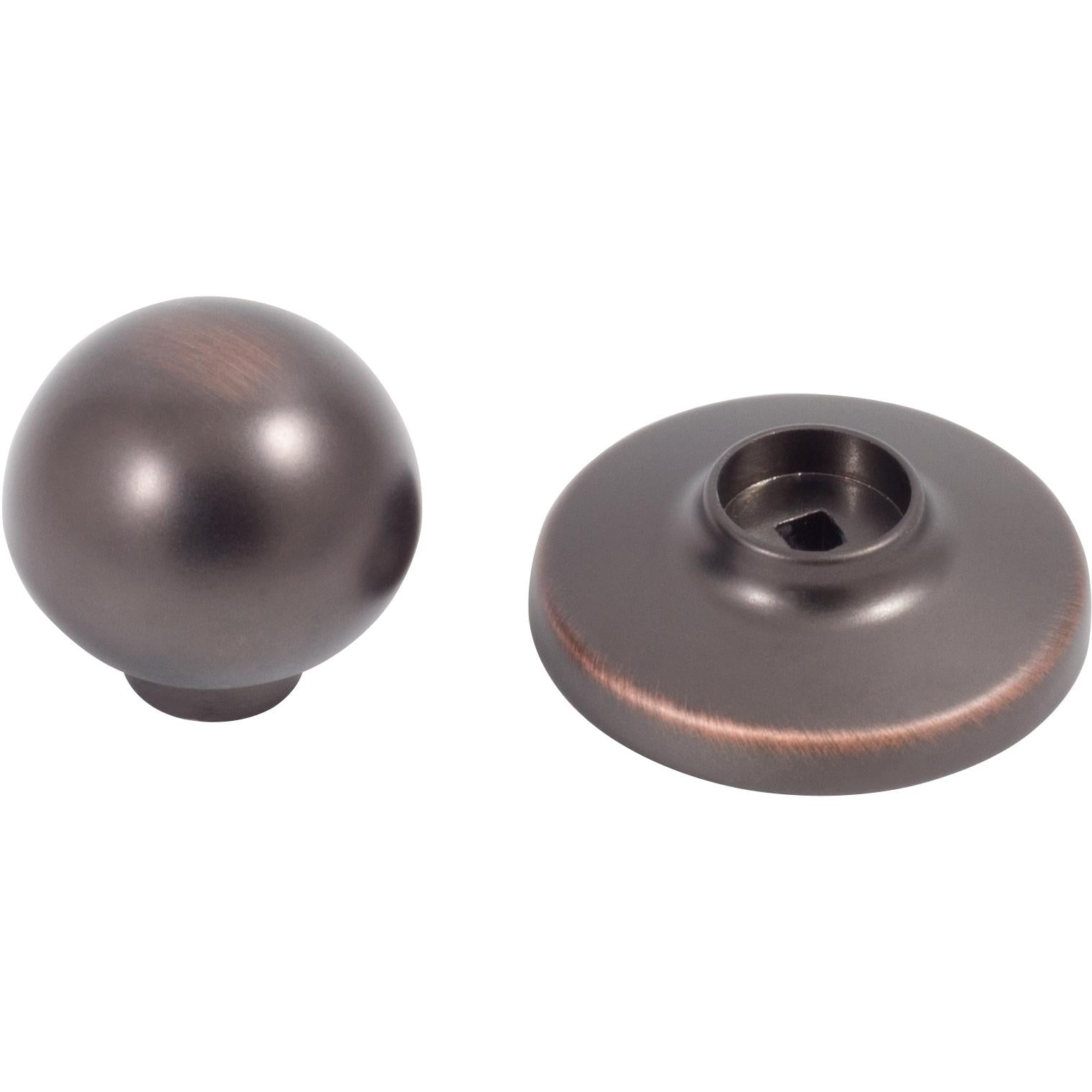 Die-Cast Round Bi-Fold Door Knob, 1-1/4 Inches with 1-3/4" Backplate